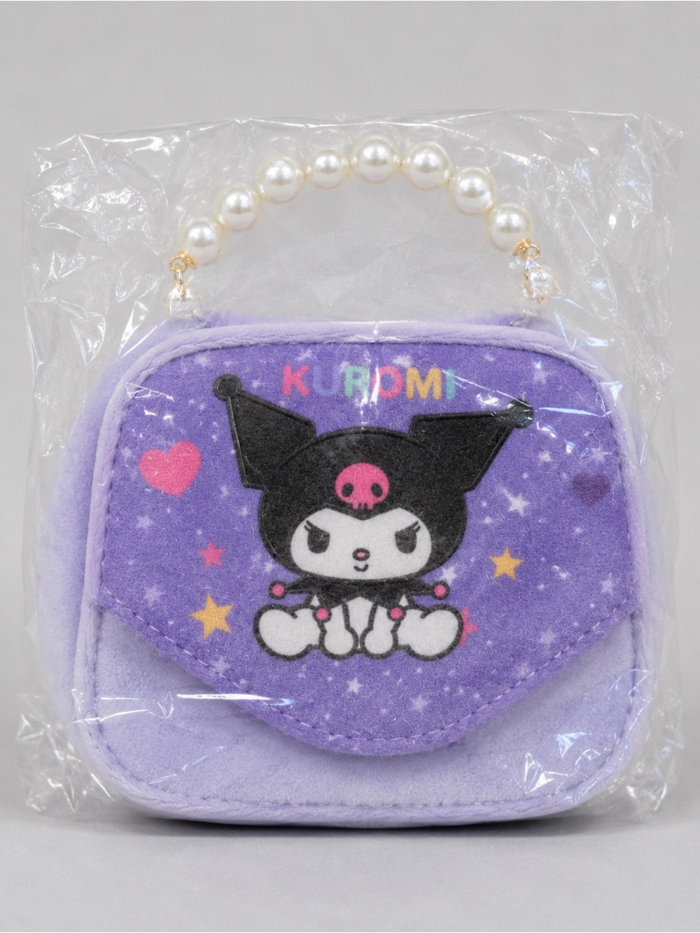 Kuromi Mini Plush Purse with Pearl Handle Crossbody Bag– Brand New